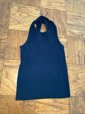 AYR NavyRibbed Halter Tank